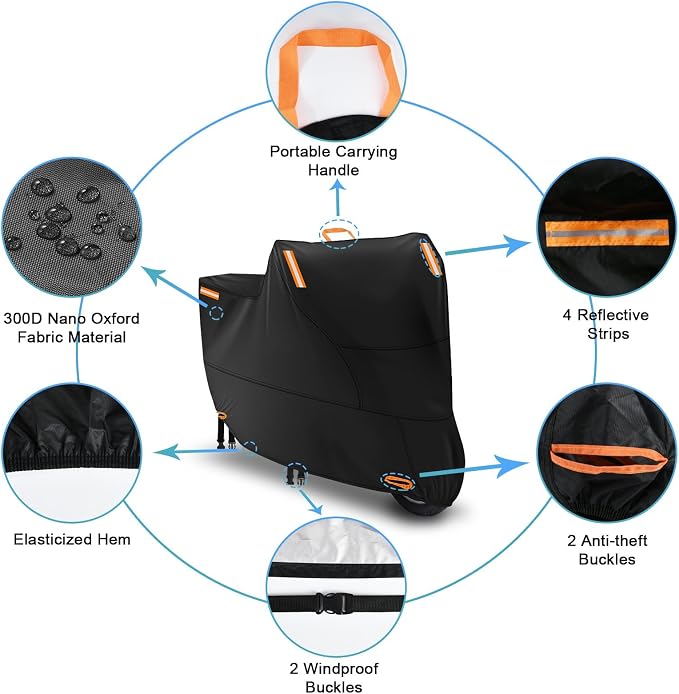 Waterproof Motorbike Cover Outdoor, Motorcycle Scooter Moped Rain Dust - Image 3