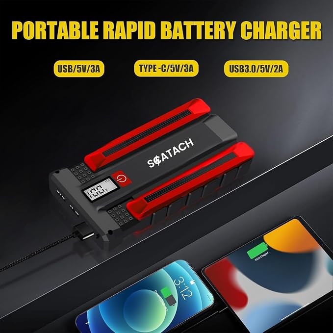 Scatach 002 3500A Car Battery Jump Starter, 12V Jump Starter Battery Pack - Image 4
