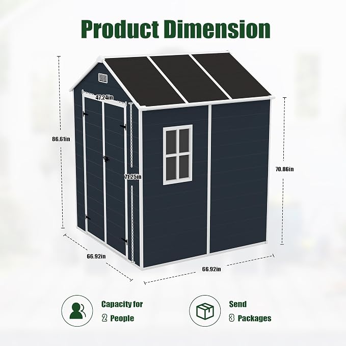 MyVoice 6x6 FT Outdoor Resin Storage Shed - Image 6