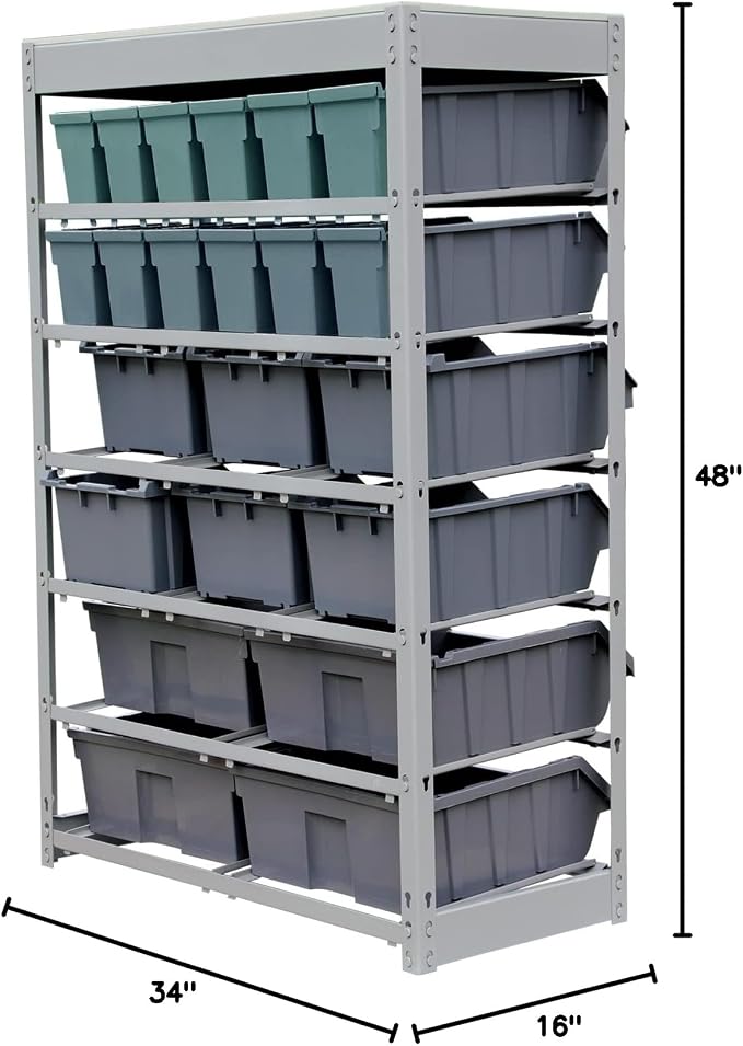 King's Rack Bin Rack Storage System Heavy Duty Steel Rack Organizer Shelving - Image 5