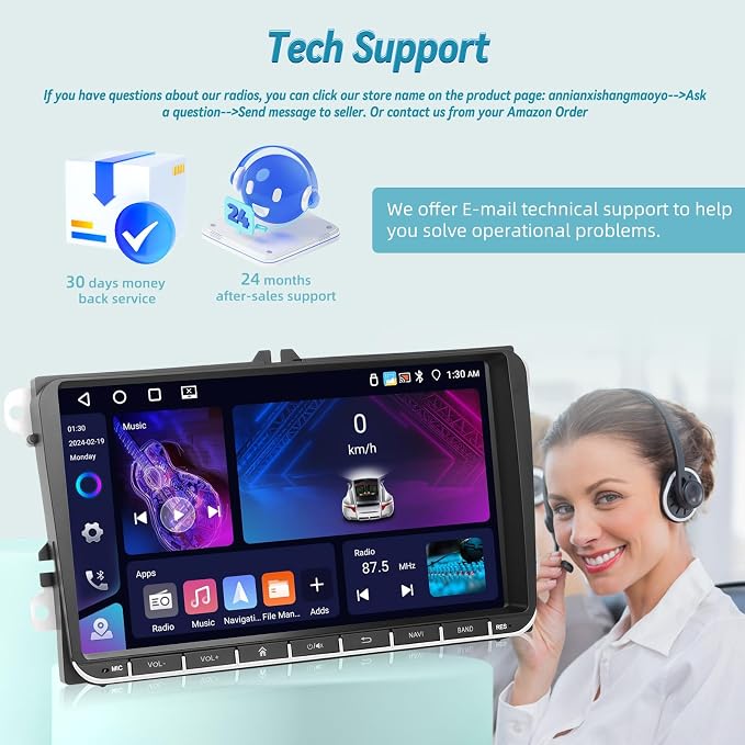 9 inch Car Radio for VW Jetta Passat Seat Golf Tiguan Beetle, 9inch Touch - Image 8