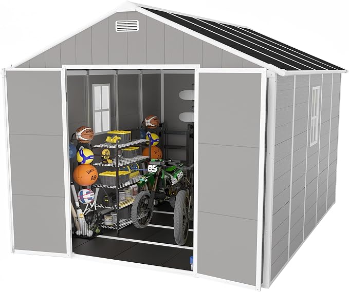 Resin Storage Shed 10x8 ft, Large Outdoor Sheds - Image 7