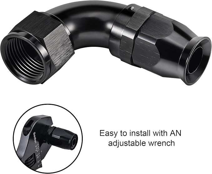 EVIL ENERGY 10AN 90 Degree PTFE One Piece Full Flow End Hose Fitting Aluminum - Image 6