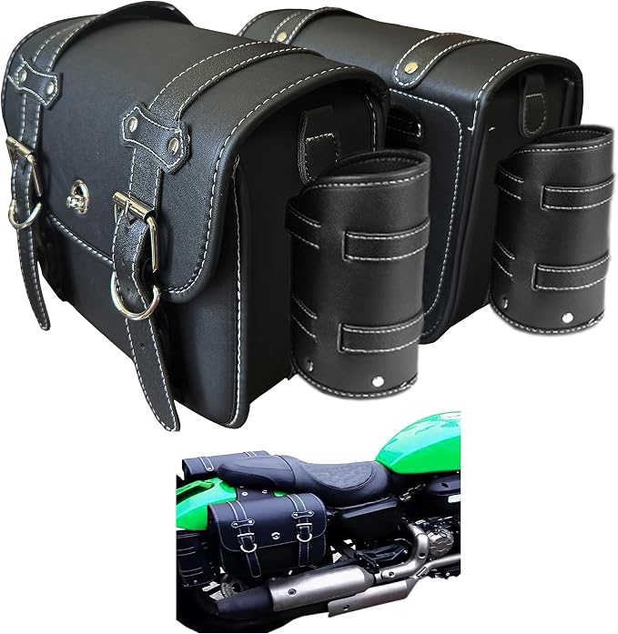 Motorcycle Saddlebags, Scooter Powersports Leather Saddle Bags Motorcycles by Unknown