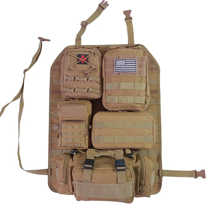 Universal Tactical Seat ​Back Organizer Vehicle Molle Panel Organizer Storage - Image 8
