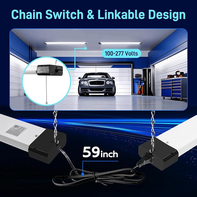 hykolity 4 Pack 4FT LED Shop Light, Linkable Utility Shop Lights, 5000K - Image 4