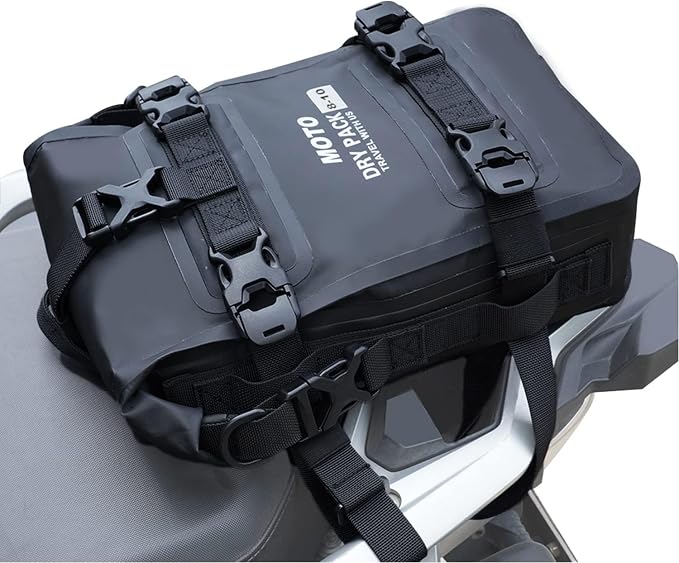 Motorcycle Tail Bag Front Bumper Bag, 10L Roll-top Waterproof Motor Saddle - Image 8