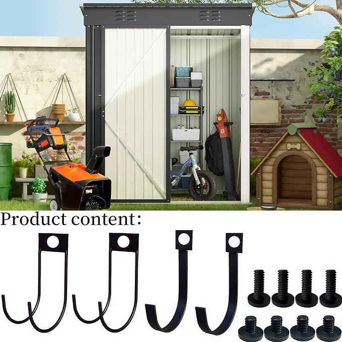 4-Pack Storage Shed Hooks for Suncast, Resin Shelf Accessory Outdoor Sheds - Image 4