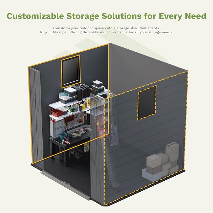 Patiowell 6 x 6 FT Plastic Outdoor Storage Shed - Image 6