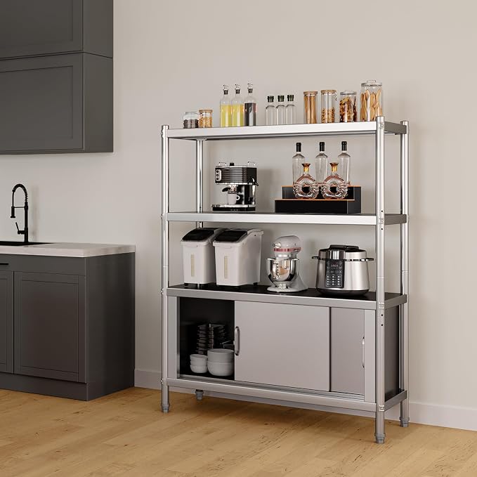 YITAHOME Stainless Steel Shelves 4 Tier, NSF Heavy Duty Floor Mount Shelving - Image 9
