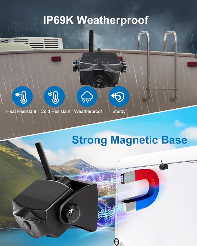 1080P Magnetic Wireless Backup Camera, WiFi Hitch Camera - Image 5