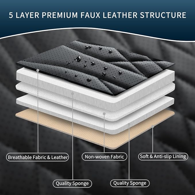 Seat Covers for Cars, Waterproof Seat Covers, Leather Car Seat Covers 2 Pack - Image 4