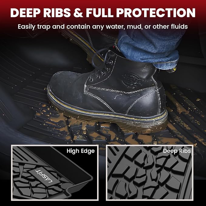 LASFIT Floor Mats for Jeep Cherokee 2015-2023 All Weather TPE Custom Fit Car - Image 3