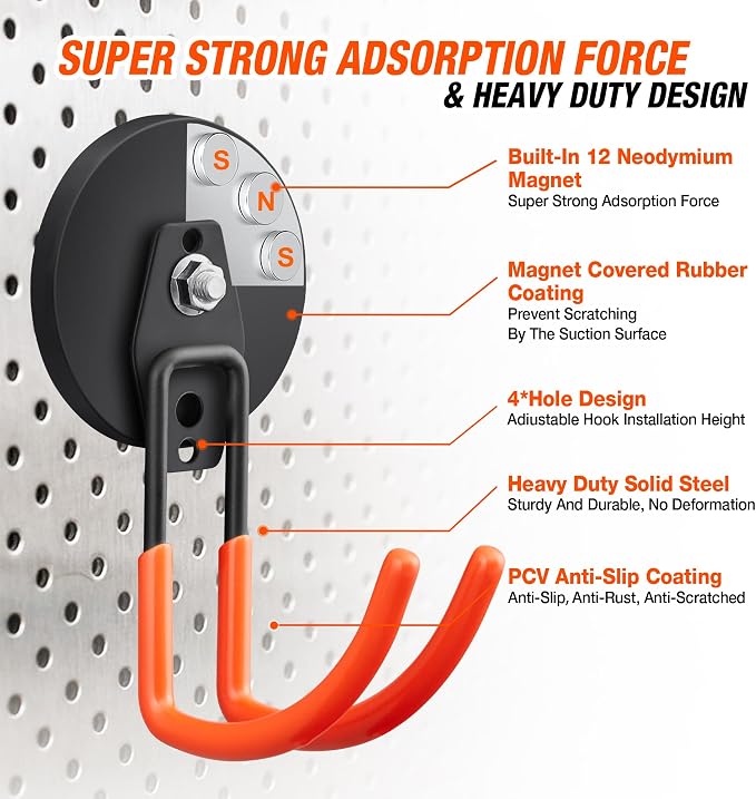Large Strong Magnetic Hooks For Hanging Heavy Duty, Industrial Magnet Hook - Image 2