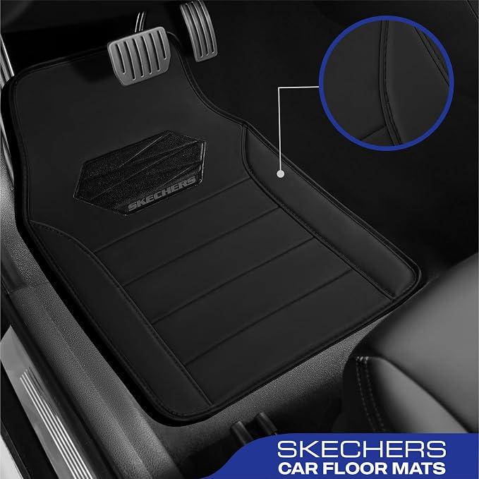 Skechers Memory Foam Car Mats, Leather Piping - Image 2