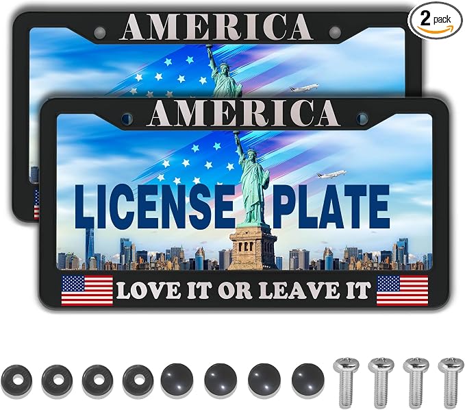 License Plate Frames Black and White License Plate Frame America Love It or by Unknown