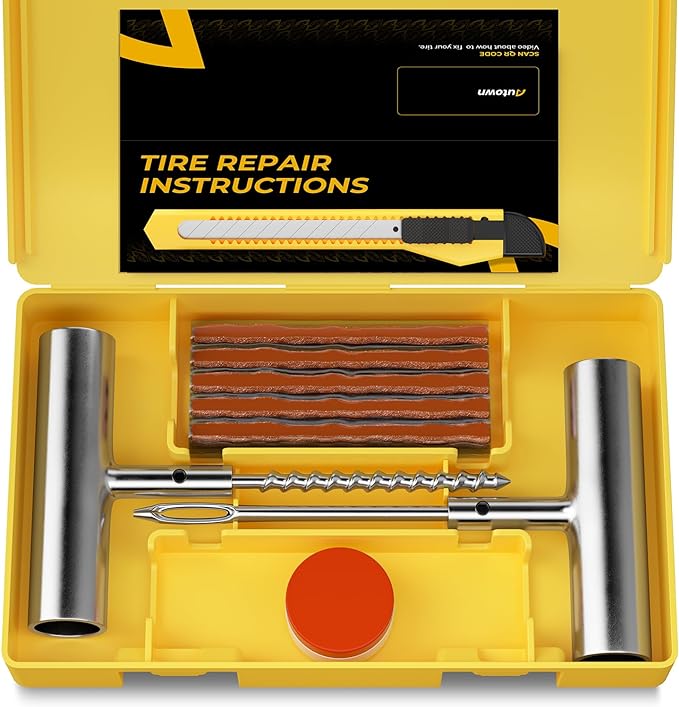 Tire Repair Kit with Plugs Fix Punctures & Plug Flats with Ease by AUTOWN