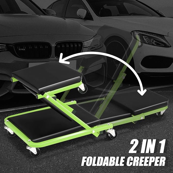 DNA MOTORING 36 Inches 2 IN 1 Rolling Folding Car Creeper/Seat, 150kg Weight - Image 4