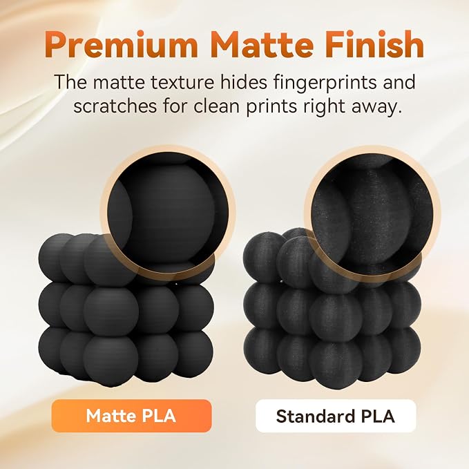 FLASHFORGE PLA Filament 1.75mm +/- 0.02mm, Matte Black 3D Printer Filament 1kg - Image 4