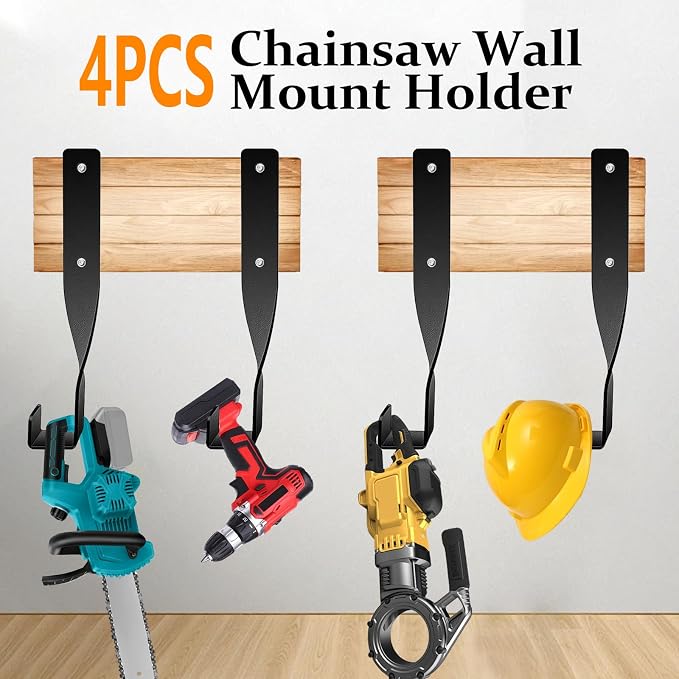 4PCS Chainsaw Wall Mount Storage Rack, Heavy-Duty Chainsaw & Tool Wall Mount - Image 2