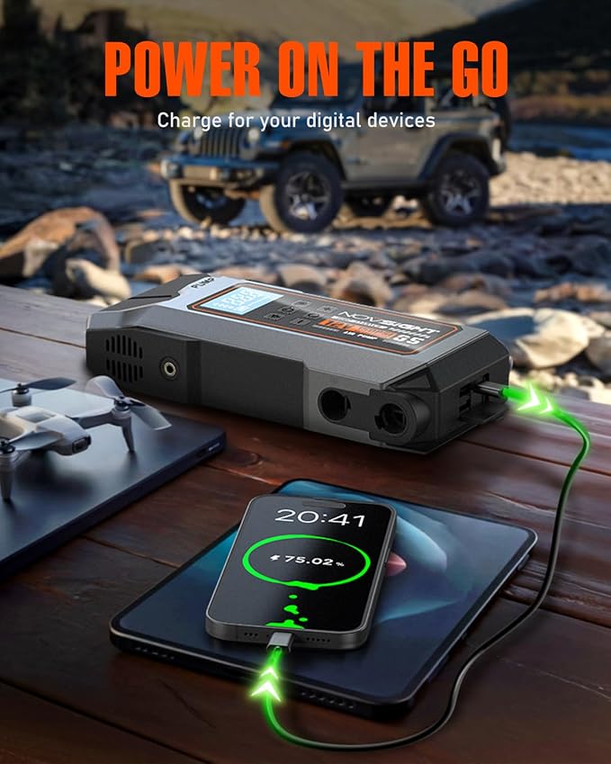 NOVSIGHT Jump Starter With Air Compressor - Image 5