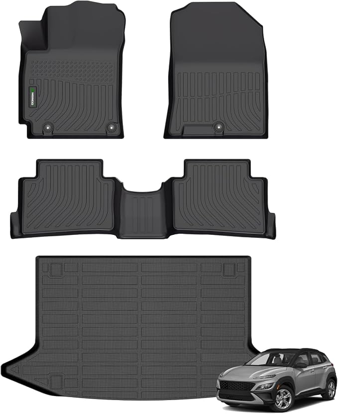 ANBINGO®Floor Mats Fit for Hyundai Kona 2018-2023&Cargo LinerAll Weather Mats by ANBINGO