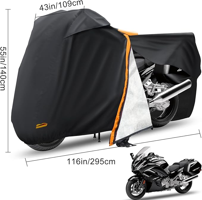 Motorcycle Cover, Waterproof Zipper Outdoor Cover - Image 2