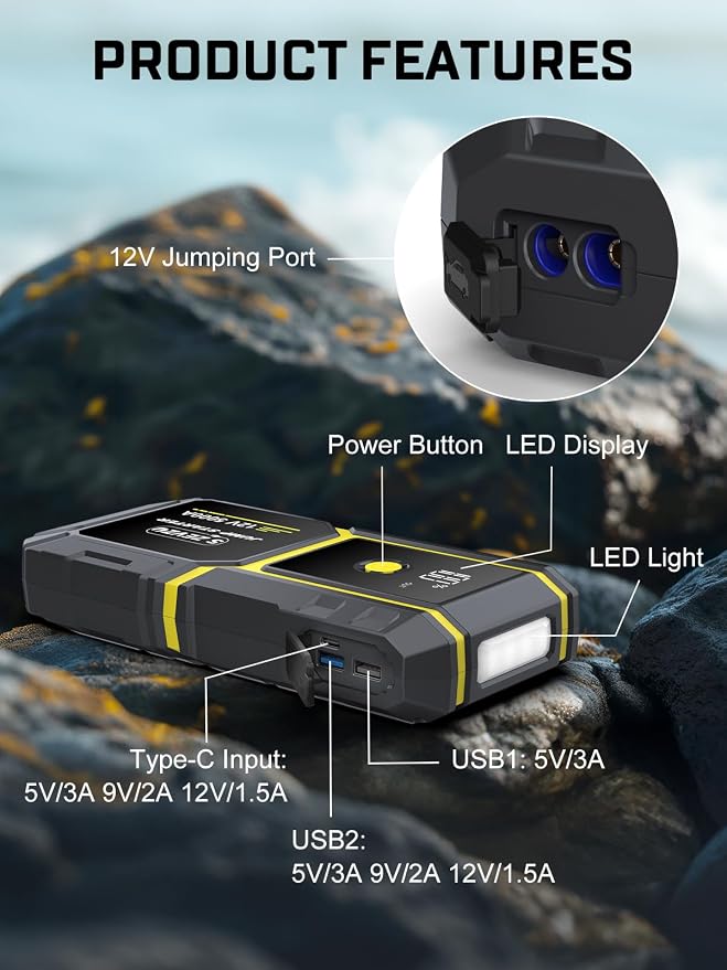 S ZEVZO H021 Car Jump Starter, Peak 5000A Jump Starter Battery Pack - Image 8