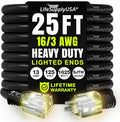 25ft Outdoor/Indoor Extension Cord 16/3 Gauge Heavy Duty 3 Prong SJTW, by LifeSupplyUSA