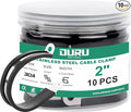 10pcs 2 Inch Stainless Steel Cable Clamps, Rubber Coated Cushioned Insulated by OURU
