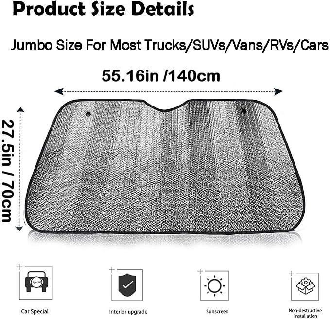 Big Ant Car Windshield Sunshade UV Ray Reflector Auto Window Sun Shade Visor - Image 2