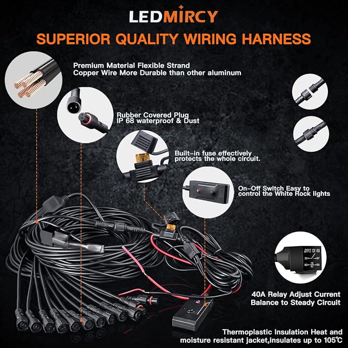 R3 White LED Rock Lights Kit 12PCS - Image 5