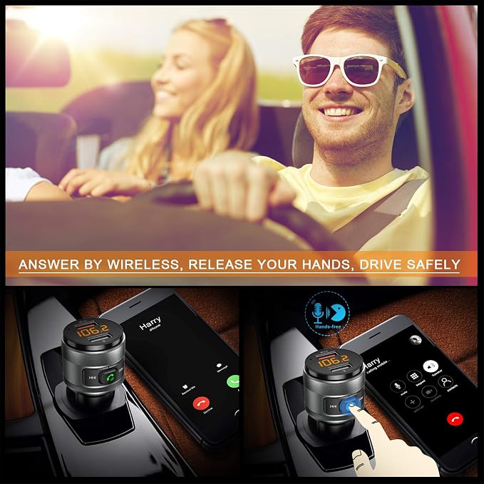 Bluetooth 5.3 FM Transmitter for Car, 3.0 Wireless Bluetooth FM Radio Adapter - Image 3