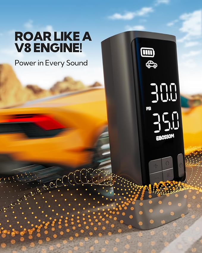 Portable Tire Inflator with Dual-Cylinder, 5 x Fast Inflation Car Air - Image 4