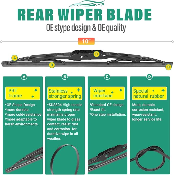 21" 21" 10" Windshield Wiper Blades Replacement - Image 4