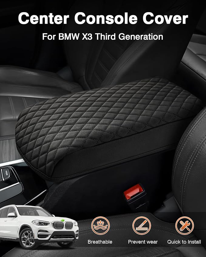 Shademax BMW X3 Center Console Cover, Armrest Cover Cushion Pad - Image 2
