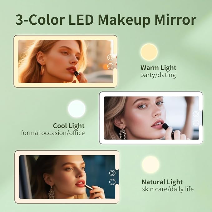 2 Pcs Car Sun Visor Vanity Mirror, Dimmable Rear View Visor Makeup Mirror - Image 3