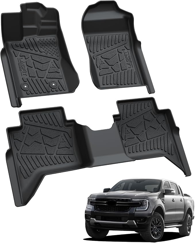 LASFIT Floor Mats for Ford Ranger 2025 2024 SuperCrew Cab All Weather Truck - Image 8