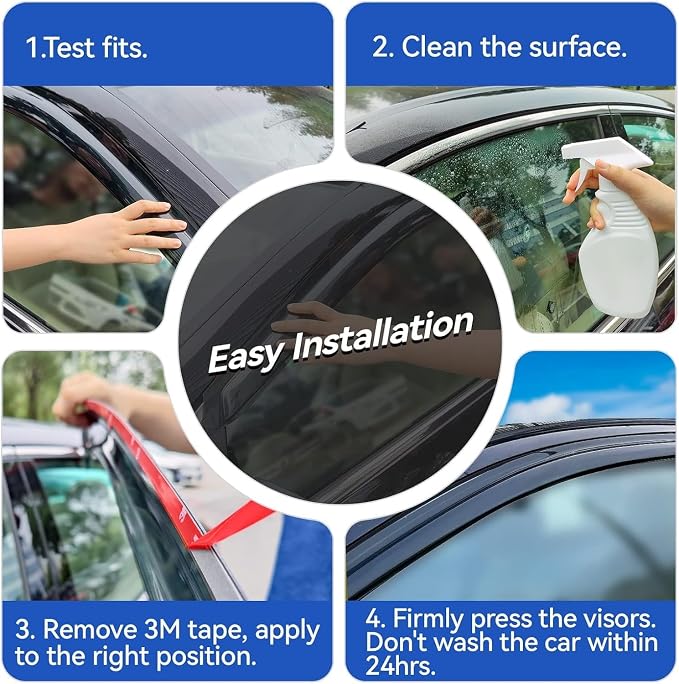 Window Visors Rain Guards for 2015-2024 Ford F150 SuperCab, Out-Channel Window - Image 5