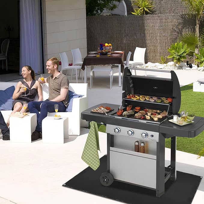 Under Grill Mat for Outdoor Grilling, 70 x 48 inches Double-Sided Fireproof - Image 7