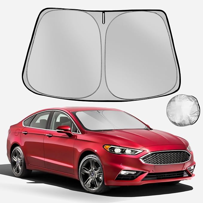 Windshield Sun Shade for 2013-2021 Ford Fusion Foldable Sun Sunshade for Car by Fonowka