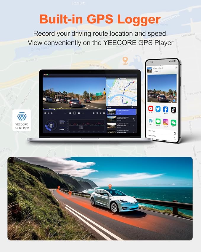 D21 Dash Cam, Real 4K Dash Camera Front 5G WiFi GPS, 157°Wide Angle Dash Camera - Image 6