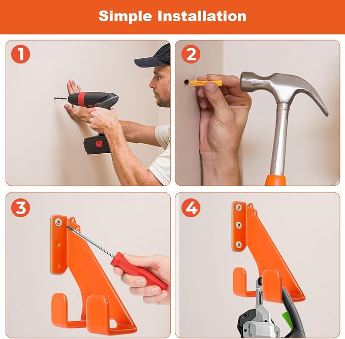 Chainsaw Hanger, Heavy Duty Chainsaw Hanger, 2 Pack Wall Mount Rack, Durable - Image 6