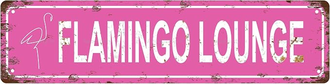 FLAMINGO LOUNGE Space Vintage Metal Tin Street Sign Bar Cafe Garage Cave Home by Unknown