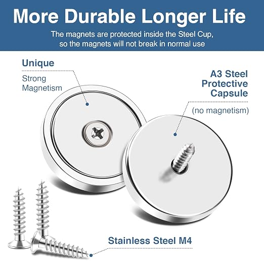 MIKEDE Strong Magnets Heavy Duty, 110LB Neodymium Cup Magnets - Image 7