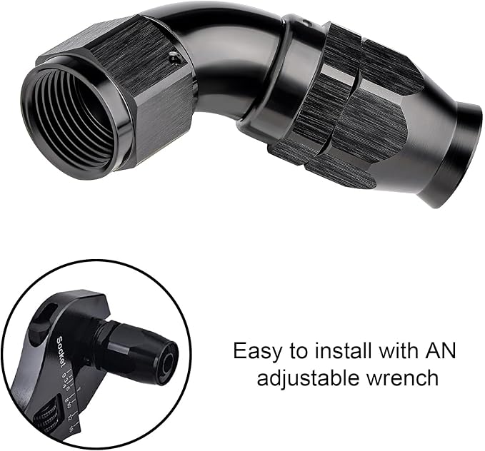 EVIL ENERGY 6AN 60 Degree PTFE One Piece Full Flow End Hose Fitting Aluminum - Image 6