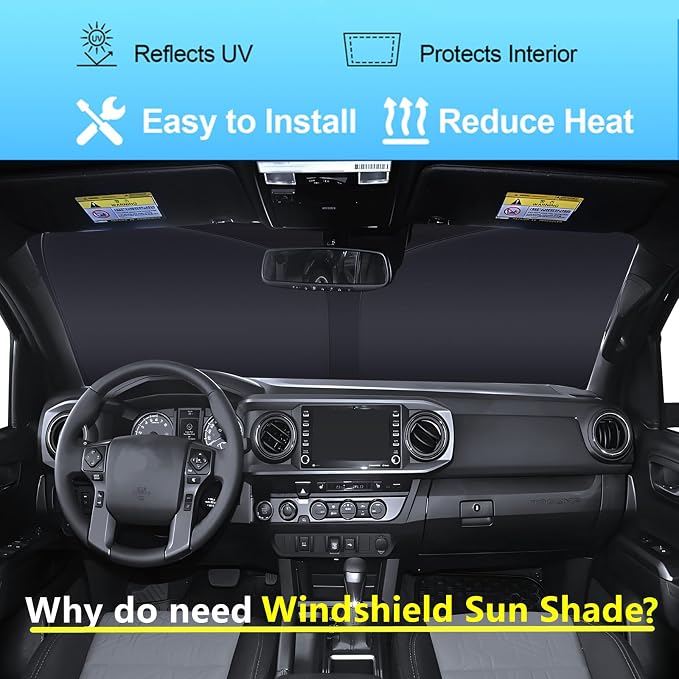 Windshield Sun Shade for Altima 2019-2025 Custom Fit Foldable Front Window - Image 2