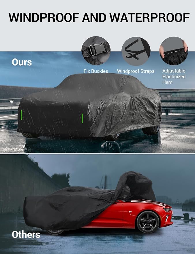 Proadsy Car Cover Custom Fit for Dodge Challenger 2008-2025, Windproof - Image 5