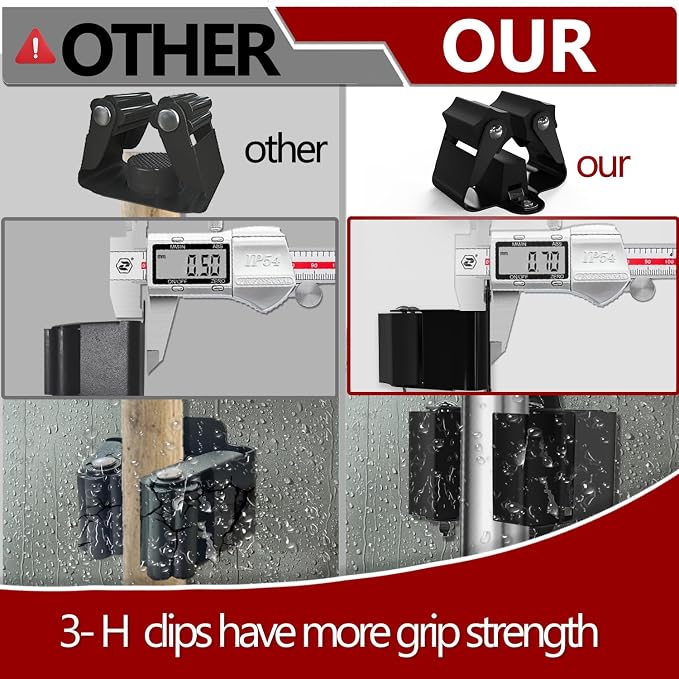 3-H Broom Holder Wall Mount 8 Pack, Mop and Broom Holder - Image 2