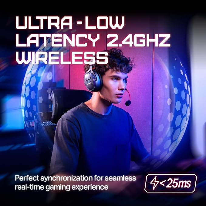 OXS Storm G2 Wireless Gaming Headsets, 7.1 Virtual Surround Sound, 3 EQ Modes - Image 3